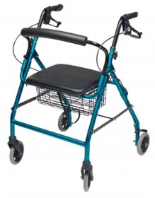 Walkabout Wide 4-Whl Rollator Aqua